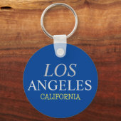 カリフォルニアロサンゼルスシティUSAレトロヴィンテージブルー キーホルダー (正面)