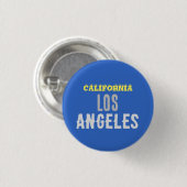 カリフォルニアロサンゼルスシティUSAレトロヴィンテージブルー 缶バッジ (正面&裏面)