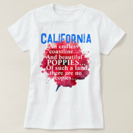 カリフォルニアロマンチックな美しいケシ愛国心 Tシャツ