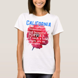 カリフォルニアロマンチックな美しいケシ愛国心 Tシャツ