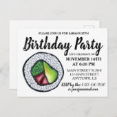 カリフォルニアロール 日本食 寿司 誕生日パーティー インビテーションポストカード (正面/裏面)