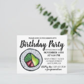 カリフォルニアロール 日本食 寿司 誕生日パーティー インビテーションポストカード (スタンド正面)