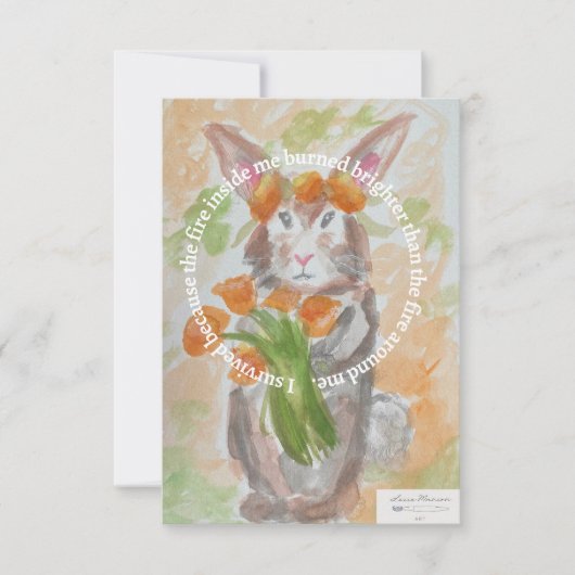 カリフォルニアワイルドファイアレリーフ、 浮き彫り資金調達者カード サンキューカード (正面)