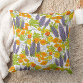 カリフォルニアワイルドフラワーズピロー クッション (ブランケット)