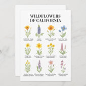 カリフォルニアワイルドフラワーズ – ボタニカルウォーターカラーイリュウ 招待状 (正面/裏面)