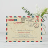 カリフォルニアワールドトラベラーエアメールブライダルシャワー 招待状 (スタンド正面)