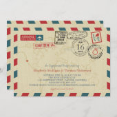 カリフォルニアワールドトラベラーエアメール婚約パーティ 招待状 (正面/裏面)