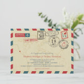 カリフォルニアワールドトラベラーエアメール婚約パーティ 招待状 (スタンド正面)