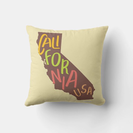 カリフォルニアヴィンテージの州のロゴ クッション (裏面)