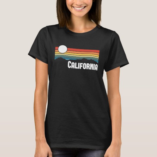 カリフォルニアヴィンテージサンセット80sレトロサマー州U Tシャツ (正面)