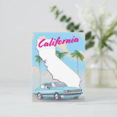 カリフォルニアヴィンテージスタイルバケーションポスター ポストカード (スタンド正面)