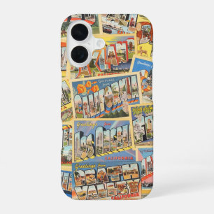 カリフォルニアヴィンテージポストカードCAシティコラージュレトロ iPhone 16ケース