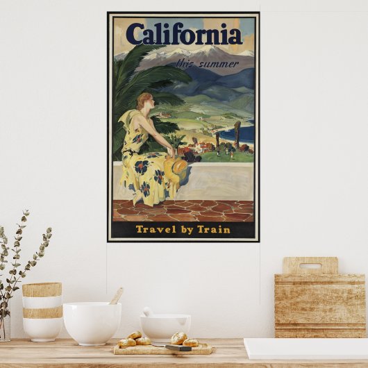 カリフォルニアヴィンテージ旅行ポスターアドレトロプリント ポスター (キッチン)