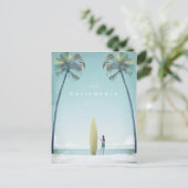 カリフォルニアヴィンテージ旅行ポスター – アートポストカード ポストカード (スタンド正面)