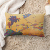 カリフォルニアヴィンテージ旅行ポスター ランバークッション (ブランケット)