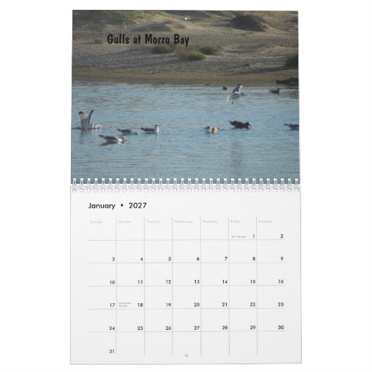 カリフォルニア中央海岸のカレンダー2013年 カレンダー (1月 2027)