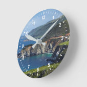 カリフォルニア中央海岸 ラウンド壁時計 (傾斜)