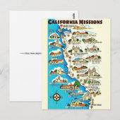 カリフォルニア伝道所地図 ポストカード (正面/裏面)