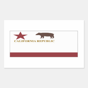 カリフォルニア元の州の旗 長方形シール