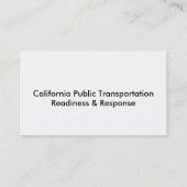 カリフォルニア公共輸送 名刺 (裏面)