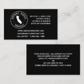 カリフォルニア公証人公共サービス 名刺 (正面/裏面)