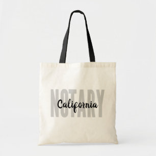 カリフォルニア公証人公共フェードブラックビッグフォント トートバッグ