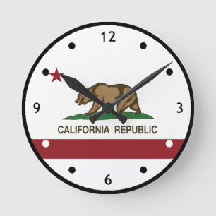 カリフォルニア共和国くまの時計 ラウンド壁時計