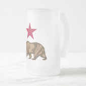 カリフォルニア共和国のくまおよび星 フロストグラスビールジョッキ (正面右)