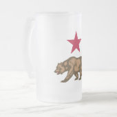 カリフォルニア共和国のくまおよび星 フロストグラスビールジョッキ (正面左)