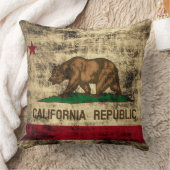 カリフォルニア共和国のヴィンテージのグランジな旗 クッション (ブランケット)
