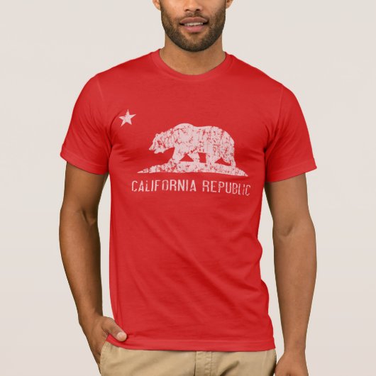 カリフォルニア共和国の動揺してで暗いTシャツ Tシャツ (正面)