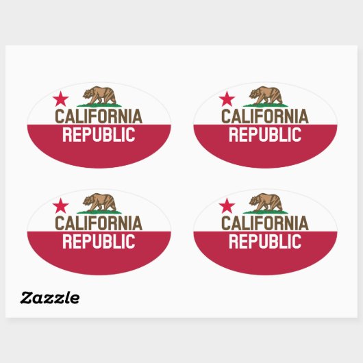 カリフォルニア共和国の州の旗によって合われるデザイン 楕円形シール (シート)