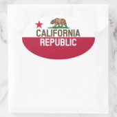 カリフォルニア共和国の州の旗によって合われるデザイン 楕円形シール (バッグ)