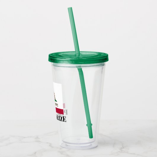 カリフォルニア共和国の州の旗のアクリルのタンブラーのコップ アクリルタンブラー (左)