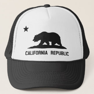 カリフォルニア共和国の州の旗のトラック運転手の帽子(黒) キャップ