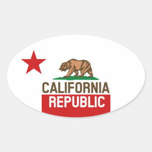 カリフォルニア共和国の州の旗の大きい星のデザイン 楕円形シール