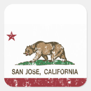 カリフォルニア共和国の州の旗サンノゼ スクエアシール