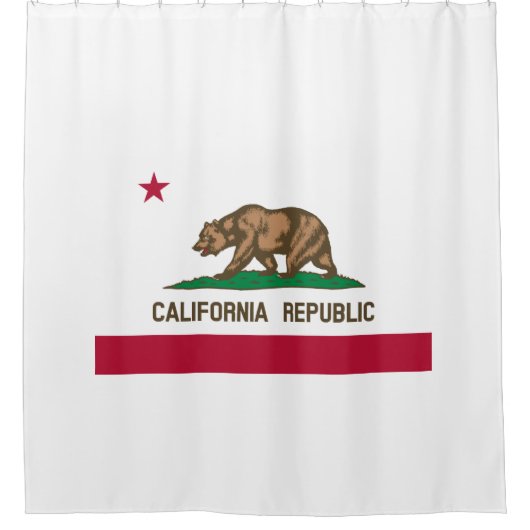 カリフォルニア共和国の州旗シャワーカーテン シャワーカーテン (正面)