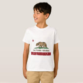 カリフォルニア共和国の旗の動揺してな一見 Tシャツ (正面フル)