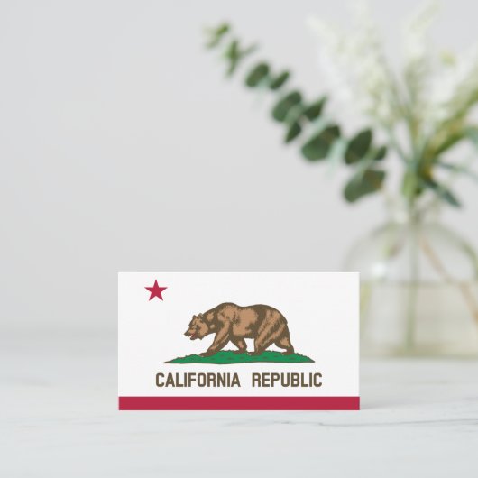 カリフォルニア共和国の旗の名刺のテンプレート 名刺 (スタンド正面)
