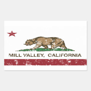 カリフォルニア共和国の旗の製造所の谷 長方形シール