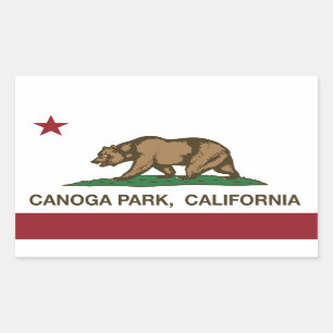 カリフォルニア共和国の旗のCanoga公園 長方形シール