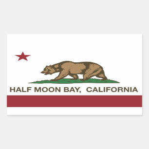 カリフォルニア共和国の旗ハーフムーンベイ 長方形シール