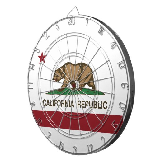 カリフォルニア共和国の旗 ダーツボード (正面右)