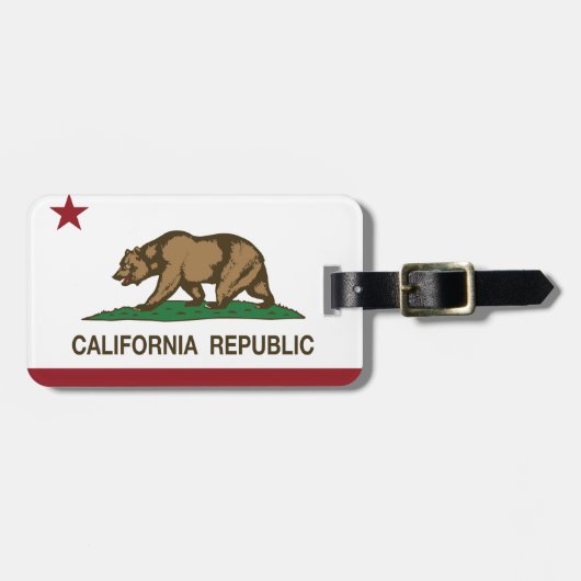 カリフォルニア共和国の旗 ラゲッジタグ (正面横)