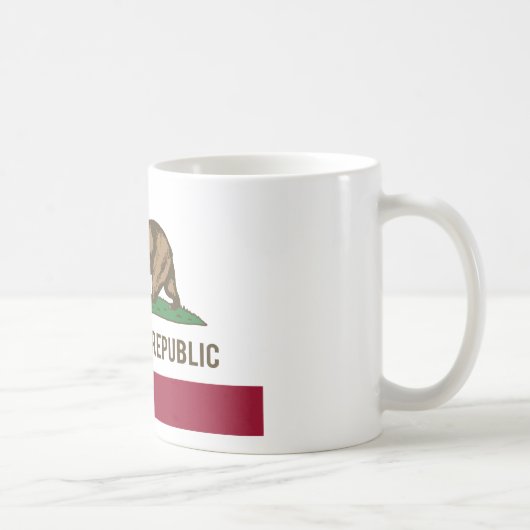 カリフォルニア共和国の旗-色 コーヒーマグカップ (右)