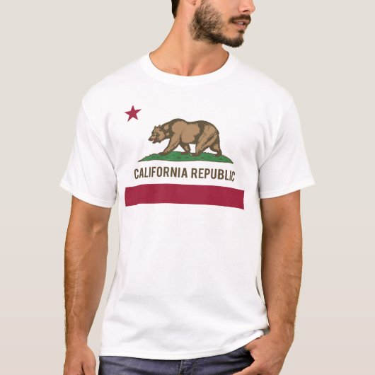 カリフォルニア共和国の旗-色 Tシャツ (正面)