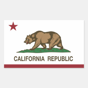 カリフォルニア共和国の旗 長方形シール