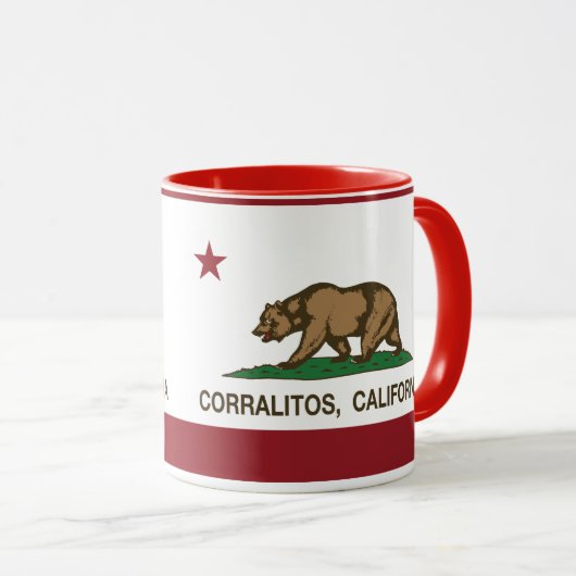 カリフォルニア共和国の旗Corralitos マグカップ (正面右)
