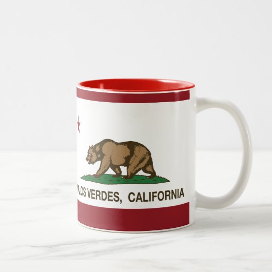 カリフォルニア共和国の旗Palos Verdes ツートーンマグカップ (右)